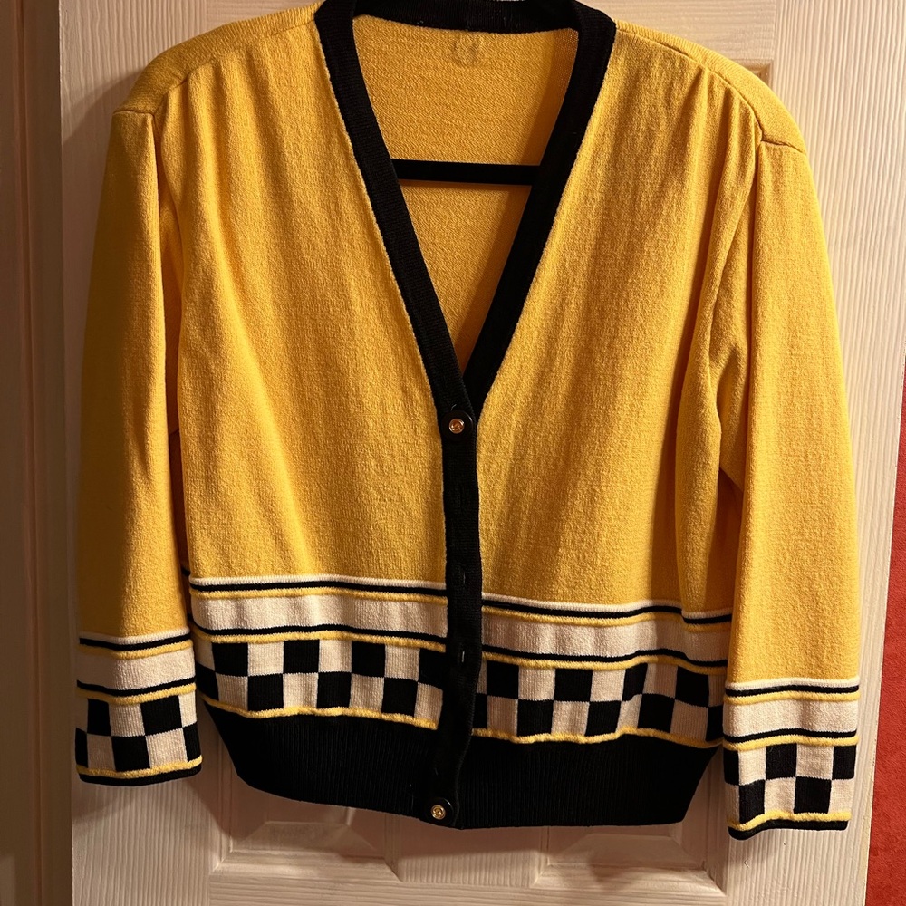 St. John yellow Checkered short jacket